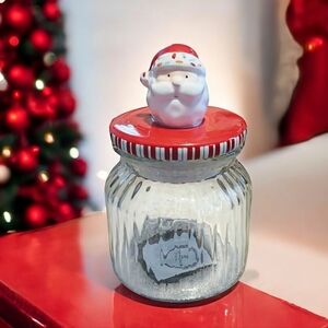 NEW Ashland Glass Container with Santa Lid
